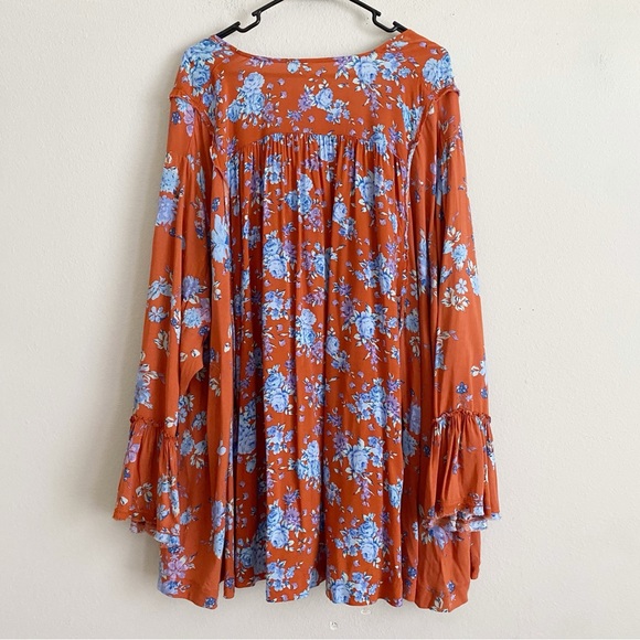 Free People Lorretta Printed oversized floral ruffles Tunic Size Medium - Picture 6 of 12